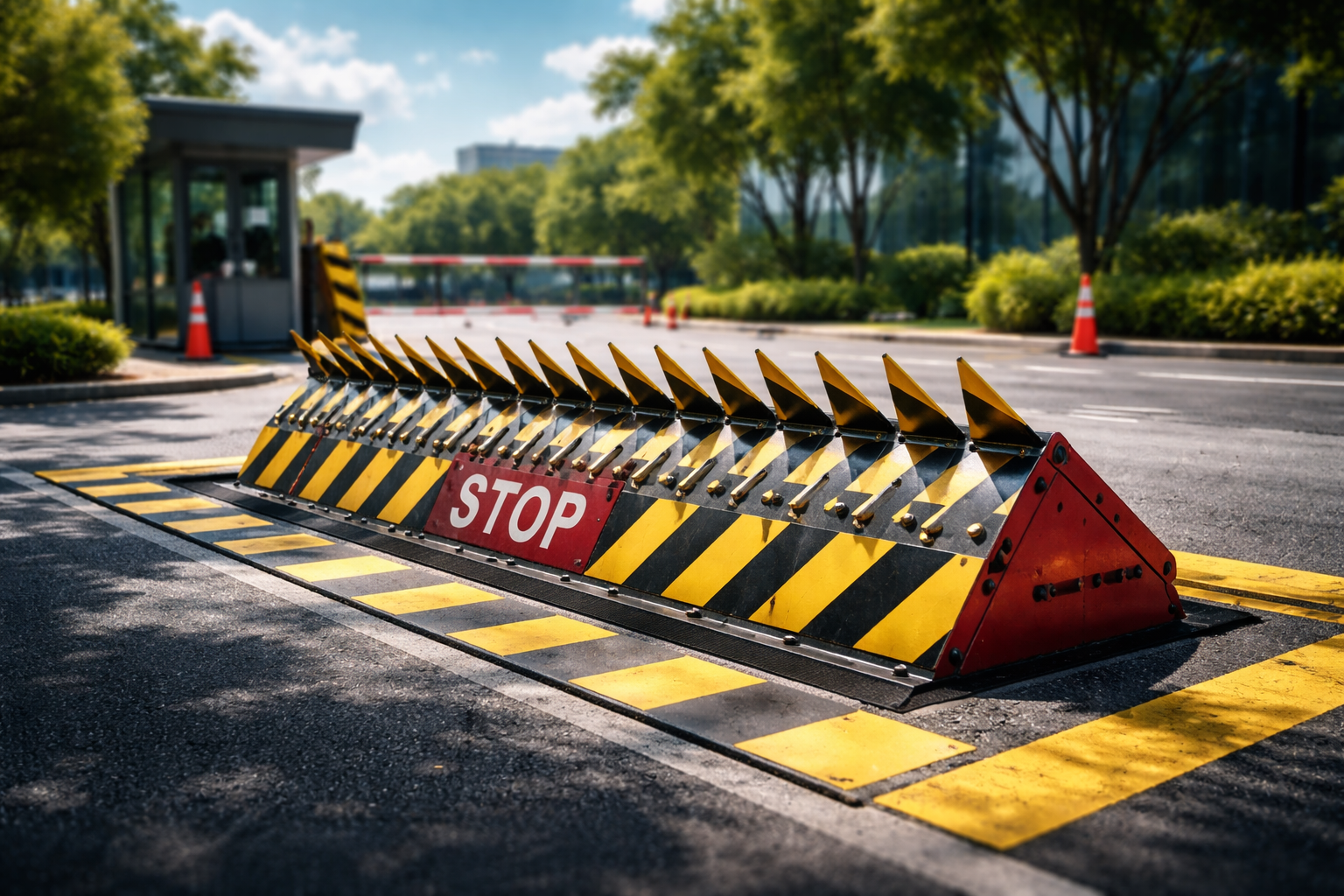 Противотаранный блокиратор для защиты периметра